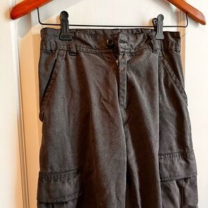 Charcoal Cargo Pants with adjustable waist